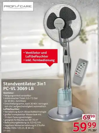 Selgros Profi Care Standventilator 3in1 PC-VL 3069 LB Angebot