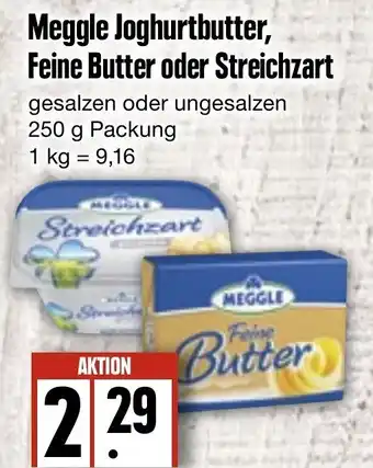 Edeka Frischemarkt Meggle Joghurtbutter, Feine Butter oder Streichzart 250 g Packung Angebot