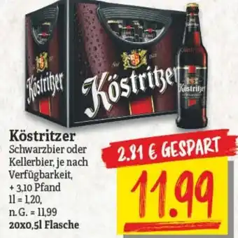 NP Discount Köstritzer Schwarzbier oder Kellerbier 20x0,5L Flasche Angebot