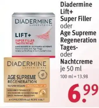 Rossmann Diadermine Lift + Super Filler oder Age Supreme Regeneration Tages oder Nachtcreme 50 ml Angebot