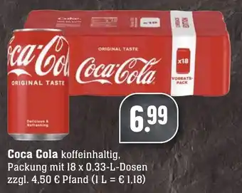 Edeka Neukauf Coca Cola 18x0,33 L Dosen Angebot