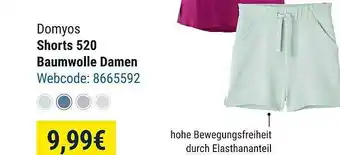 Decathlon Domyos Shorts 520 Baumwolle Damen Angebot