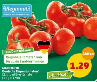 PENNY Marktliebe Deutsche Rispentomaten 650 g Schale Angebot