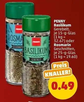 PENNY Penny Basilikum 15 g oder Rosmarin 25 g Glas Angebot