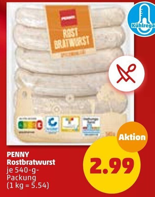 Penny Rostbratwurst 540 g Packung Angebot bei PENNY