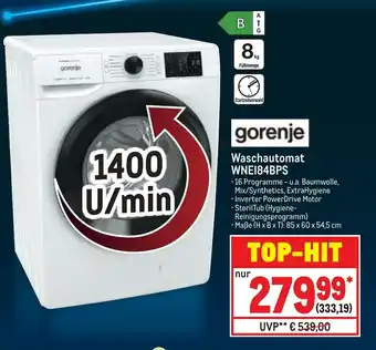 METRO Gorenje Waschautomat | WNEI84BPS Angebot