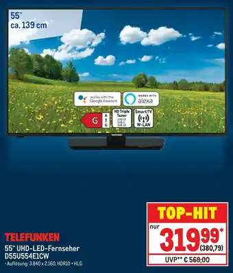 METRO Telefunken 4K UHD TV 55" | D55U554E1CW Angebot