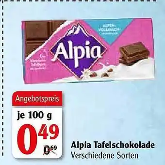 Globus Alpia Tafelschokolade Angebot