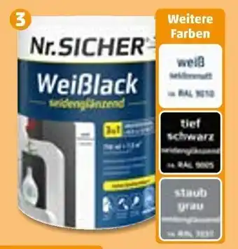 PENNY Nr. Sicher Bunt oder Weißlack 3in1, 750 ml Eimer Angebot