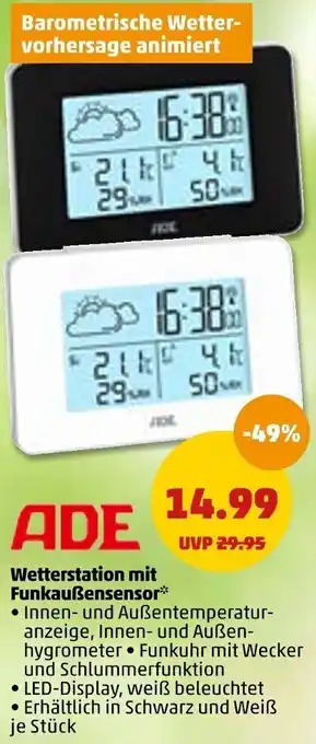 PENNY ADE Wetterstation mit Funkaußensensor Angebot