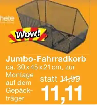 Jawoll prophete Jumbo Fahrradkorb Angebot