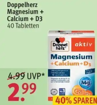 Rossmann Doppelherz Magnesium + Calcium + D3 40 Tabletten Angebot