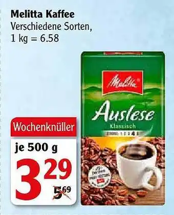 Globus Melitta Kaffee Angebot