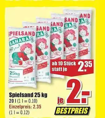 B1 Discount Baumarkt Spielsand Sahara 25 Kg Angebot