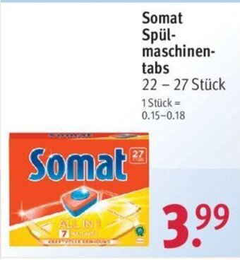 Rossmann Somat Spülmaschinen Tabs 22-27 Stück Angebot