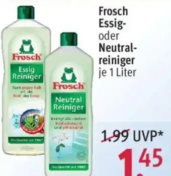 Rossmann Frosch Essig oder Neutralreiniger Angebot