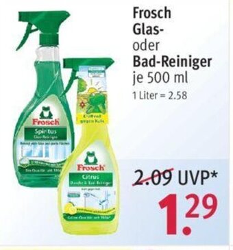 Rossmann Frosch Glas oder Bad Reiniger 500 ml Angebot