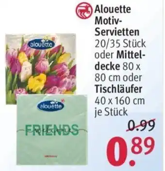 Rossmann Alouette Motiv Servietten oder Mitteldecke oder Tischläufer Angebot