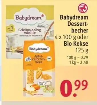 Rossmann Babydream Dessertbecher oder Bio Kekse 125 g Angebot