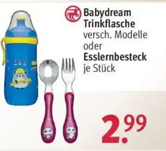 Rossmann Babydream Trinkflasche oder Esslernbesteck Angebot