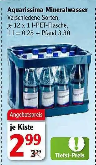 Globus Aquarissima Mineralwasser Angebot