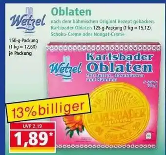 Norma Wetzel Karlsbader Oblaten Angebot