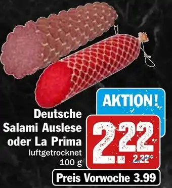 Hit Deutsche Salami Auslese oder La Prima 100 g Angebot