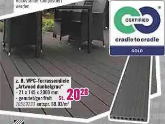 Hornbach Wpc-terrassendiele „artwood Dunkelgrau“ Angebot