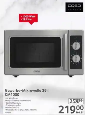 Selgros Caso Gewerbe-mikrowelle 29 L Cm 1000 Angebot