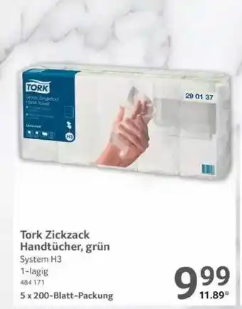 Selgros Tork Zickzack Handtücher, Grün Angebot