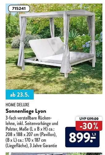 Aldi Nord Home Deluxe Sonnenliege Lyon Angebot