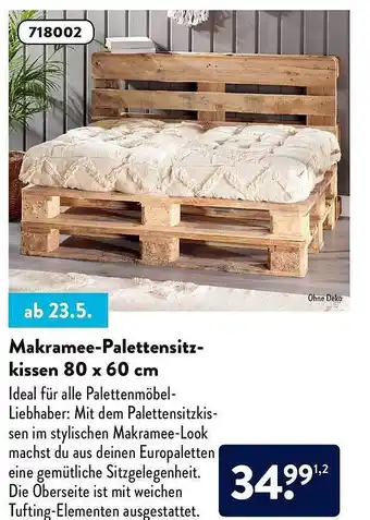 Aldi Nord Makramee-palettensitzkissen Angebot