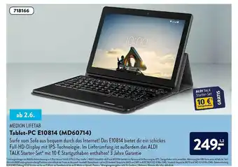 Aldi Nord Medion Lifetab Tablet-pc E10814 (md60741) Angebot