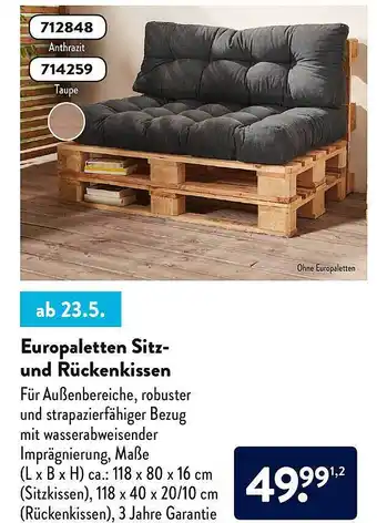 Aldi Süd Europaletten Sitz- Und Rückenkissen Angebot