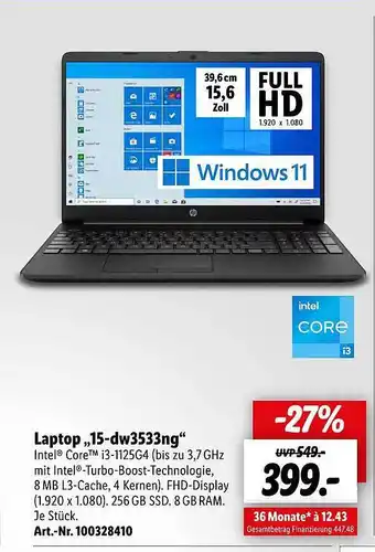 Lidl Laptop 15-dw3533ng Angebot