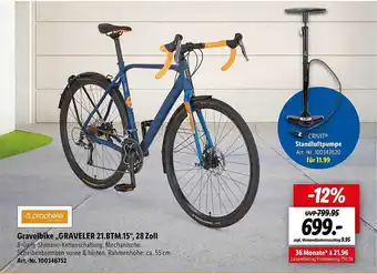Lidl Prophete Gravelbike „graveler 21.btm.15“ 28 Zoll Angebot
