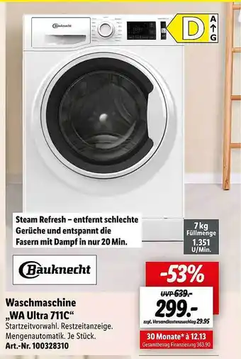 Lidl Bauknecht Waschmaschine „wa Ultra 711c“ Angebot