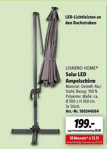 Lidl Livarno Home Solar Led Ampelschirm Angebot