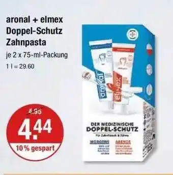 V Markt Aronal + Elmex Doppel-schutz Zahnpasta Angebot