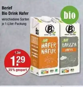 V Markt Berief Bio Drink Hafer Angebot