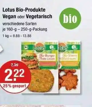 V Markt Lotus Bio-produkte Vegan Oder Vegetarisch Angebot