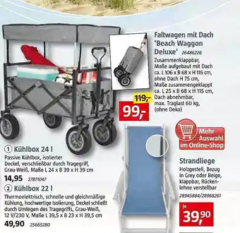 Bauhaus Kühlbox Oder Faltwagen Mit Dach „beach Waggon Deluxe“ Angebot