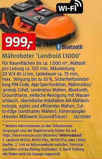 Bauhaus Mähroboter „landroid L1000“ Angebot