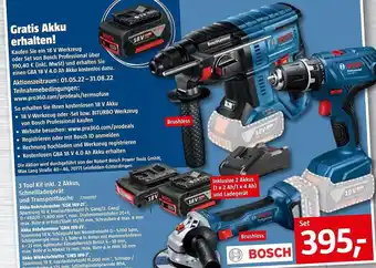 Bauhaus Bosch 3 Tool Kit Inkl. 2 Akkus, Schnellladegerät Und Transporttasche Angebot