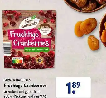 Aldi Süd Farmer Naturals Fruchtige Cranberries Angebot