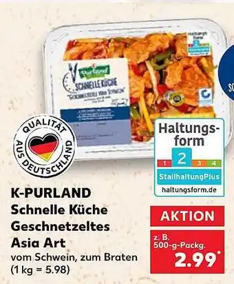 Kaufland K-purland Schnelle Küche Geschnetzeltes Asia Art Angebot