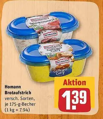 REWE Homann Brotaufstrich Angebot