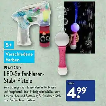 Aldi Nord Playland Led-seifenblasen-stab Oder -pistole Angebot