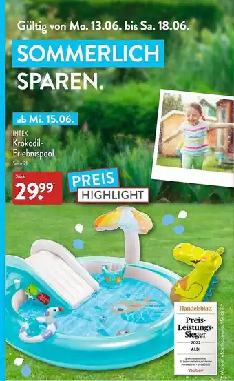 Aldi Nord Intex Krokodil-erlebnispool Angebot