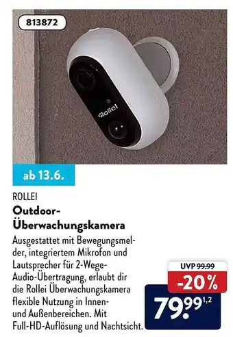 Aldi Nord Rollei Outdoor-überwachungskamera Angebot